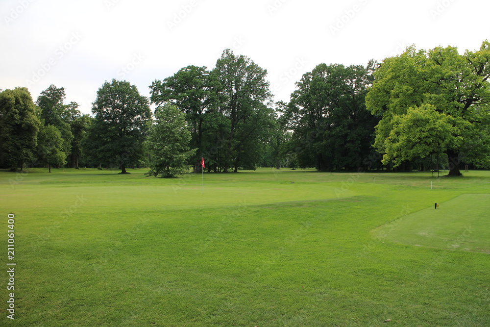 Golf course near Kravare castle, Czech republic 