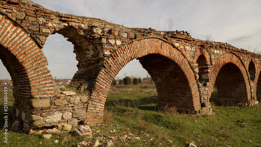 Skopje Aqueduct in Skopje, Macedonia.