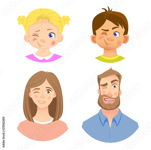 emotions of human face -set