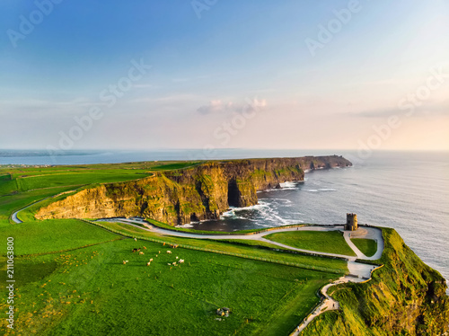 World famous Cliffs of Moher, one of the most popular tourist destinations in Ireland. photo
