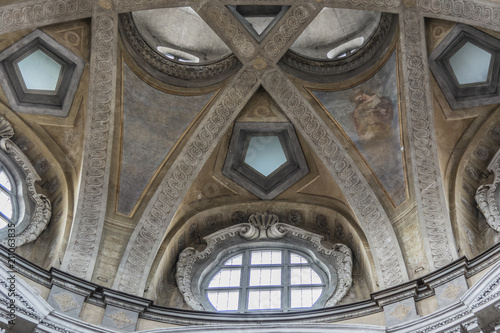 Turin, Piedmont, Italy - Detail of dome interior of Saint Lawrence's church - Royal church photo