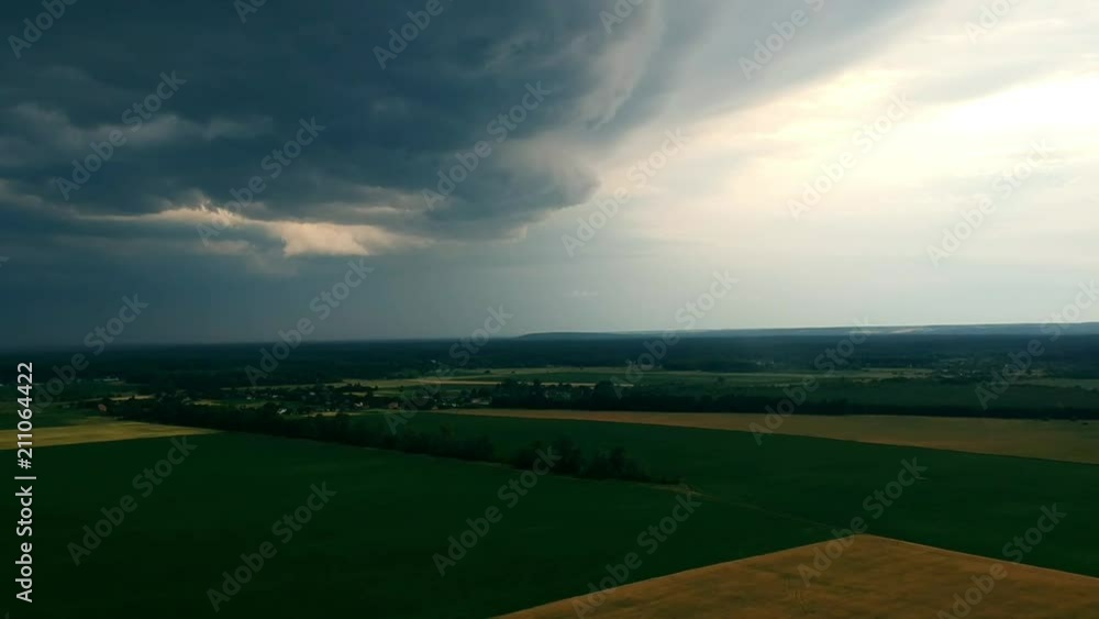 Summer grass field view before storm Summer grass field view before storm