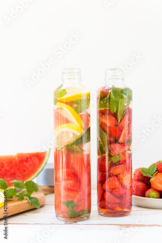 Detox Infused Water with fruits and berries inside