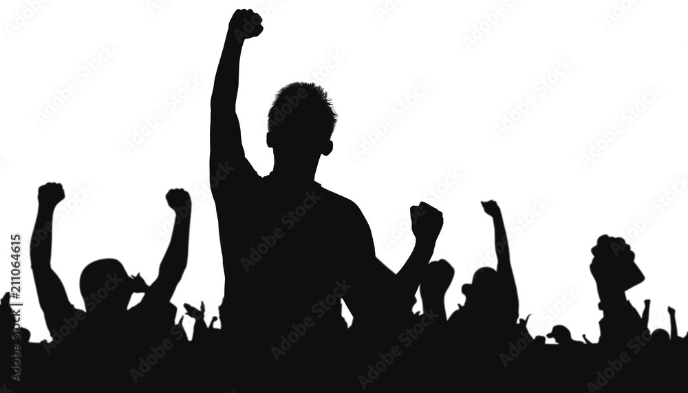 Naklejka premium Fans im Fussball Stadion