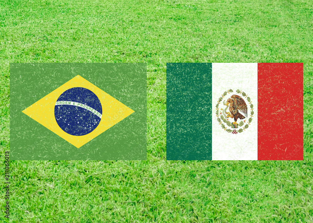 Fototapeta premium Brazil vs Mexico Sports Background