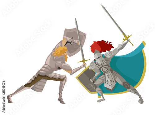 warrior knight fighting