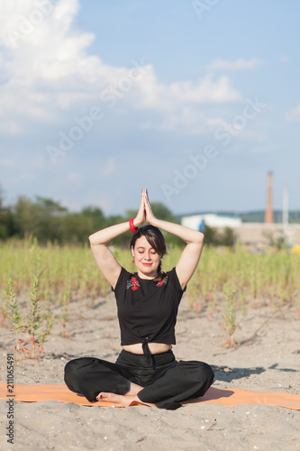 yoga class outdoors