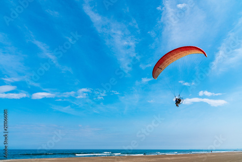 Kujukuri Beach in the seaside area of Sotobo, Chiba. The sandy beach with a length of 66 km is the second longest in Japan.