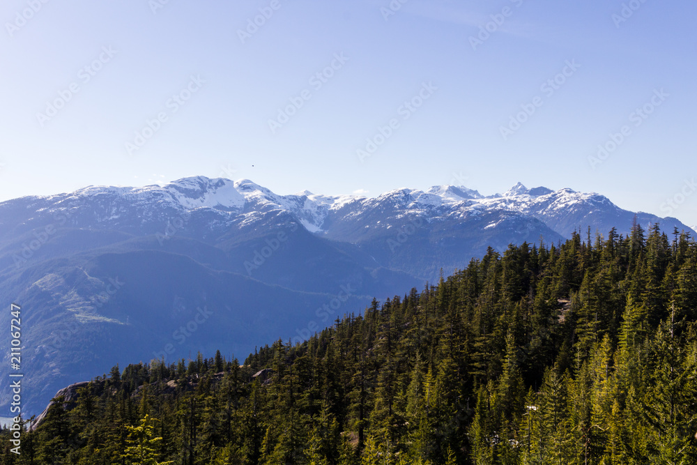 View from Stawamus Chief Provincial Park, Squamish, BC, Canada.