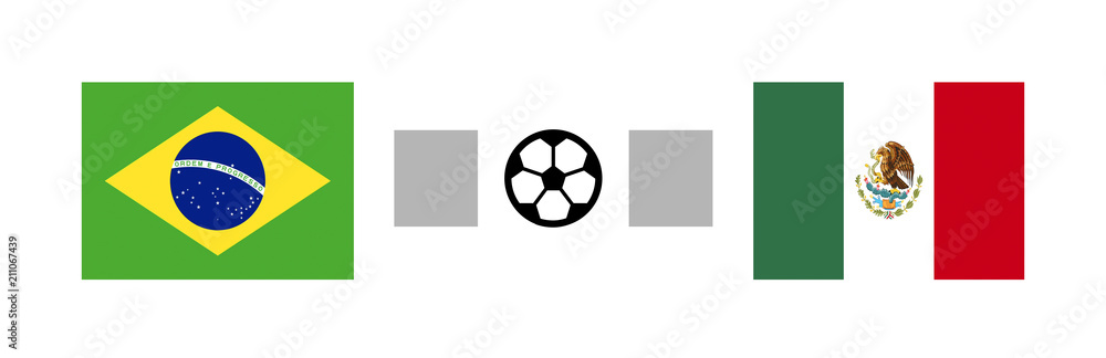 Obraz premium Brazil vs Mexico Score Sports Background