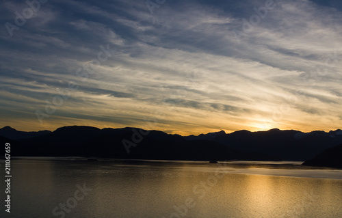 Sunset at Howe Sound, BC, Canada. 