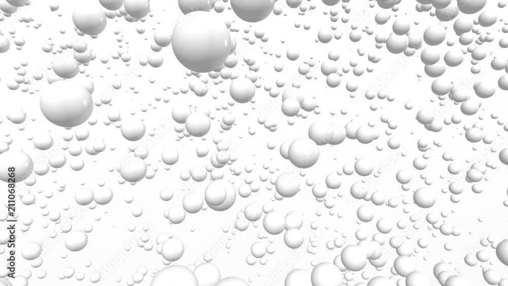 3D animated video with balls and bubbles 4K. Cartoon with white circles on a white background in free movement. 3D animated video with balls and bubbles 4K. Cartoon with white circles on a white background in free movement.