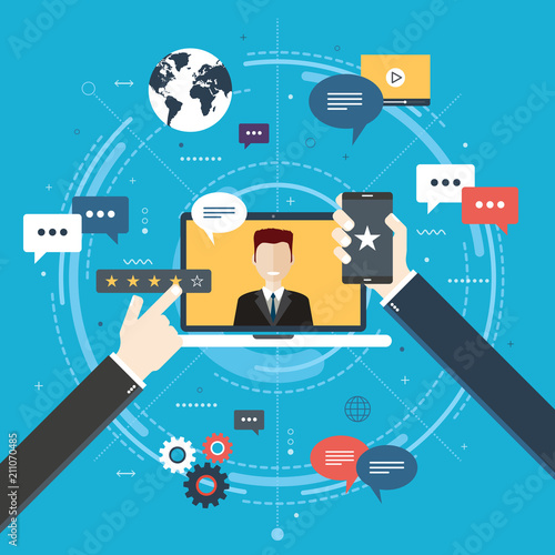 Evaluation and feedback in business.