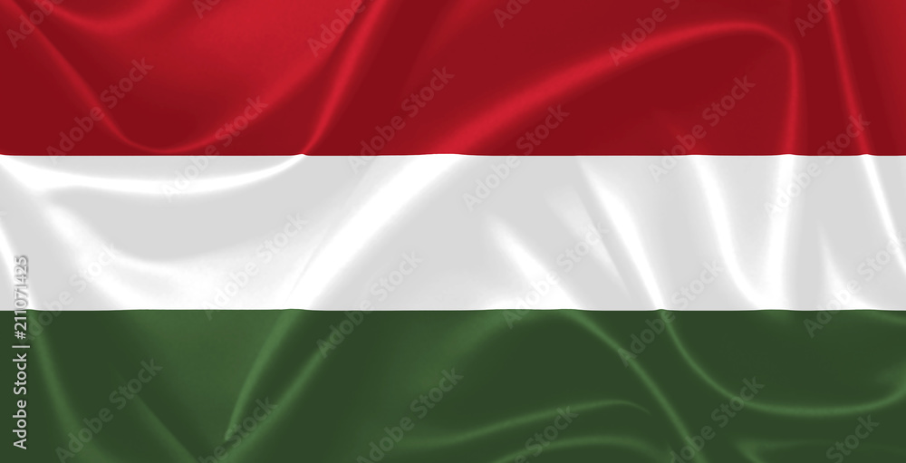 Illustration of Hungary waving fabric flag. Illustration of Hungary waving fabric flag.