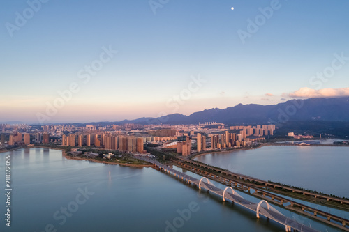 mountains-water city in sunset © chungking