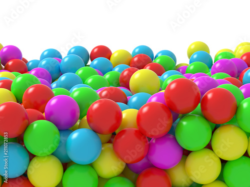 Valokuvatapetti colorful plastic balls for background, 3D rendering