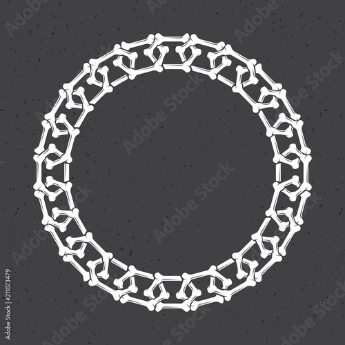 frame in the form of a chain of bones