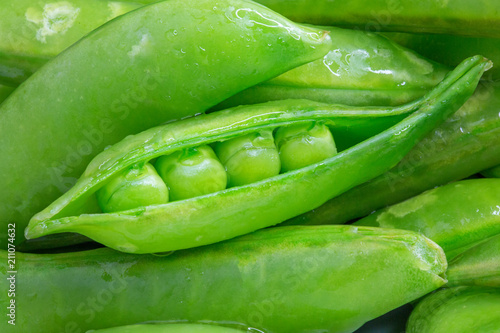 Sugar Snap Pea Pods With One Open