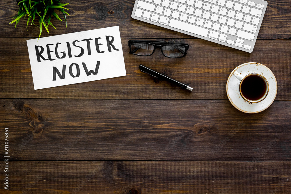 Foto Stock Membership concept. Template for registration. Register now