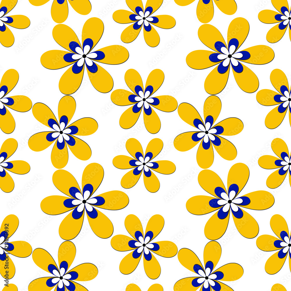 Obraz premium Floral seamless pattern with flowers white