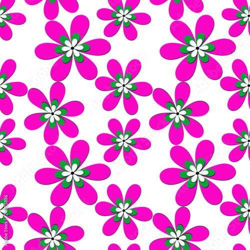 Floral seamless pattern with flowers white