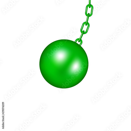 Wrecking ball in green design 