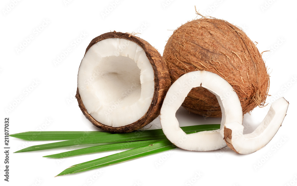 Coconuts isolated on white background