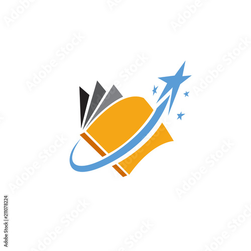 Book open logo success solution to stars