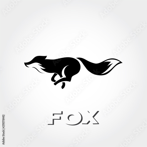elegant Running fox art logo