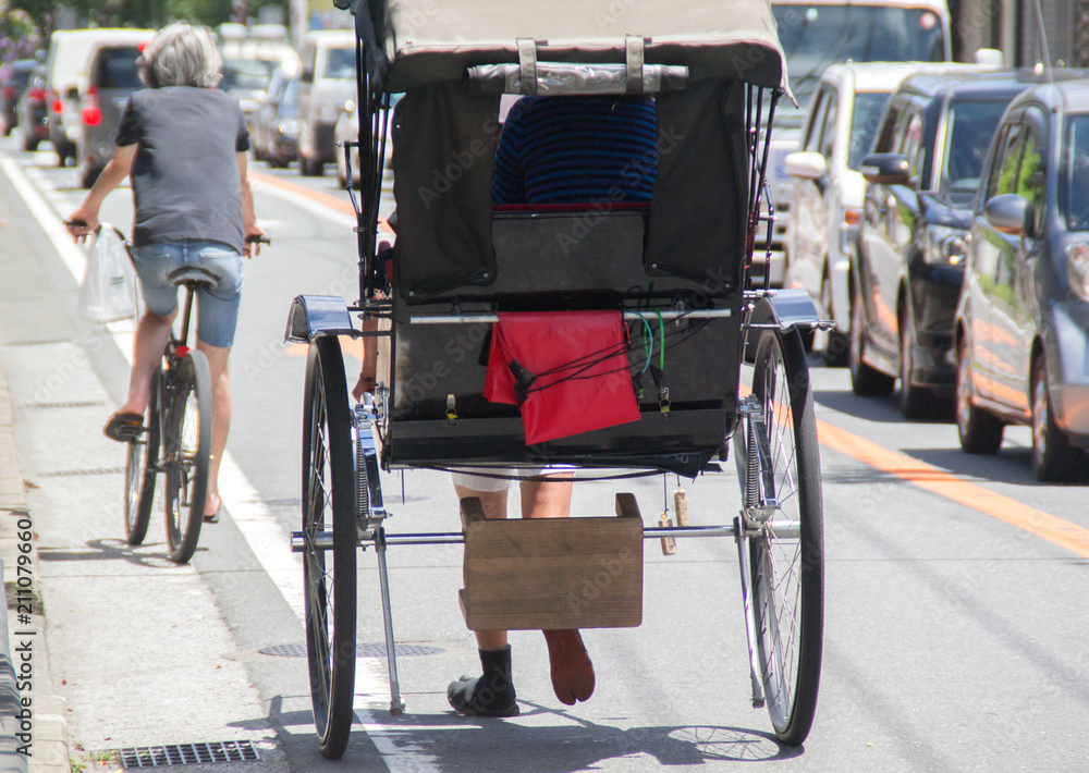 Obraz premium 人力車 観光地