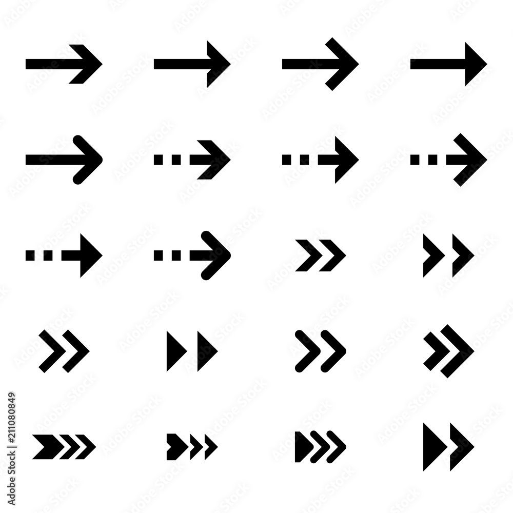 Collection of modern arrows vector icon Collection of modern arrows vector icon