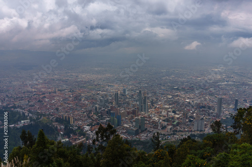 Aerial view on bogota, colombia