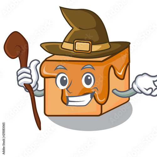 Witch caramel candies mascot cartoon