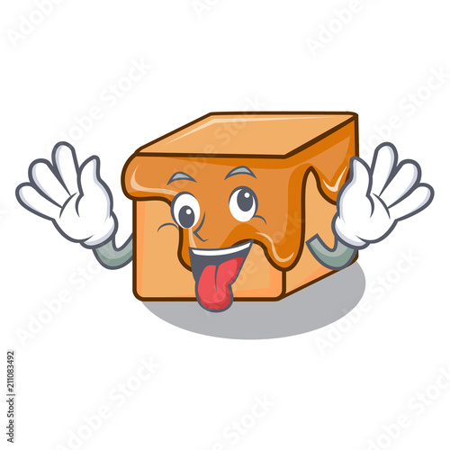 Crazy caramel candies mascot cartoon