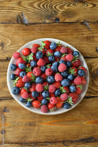 Different berries in a plate