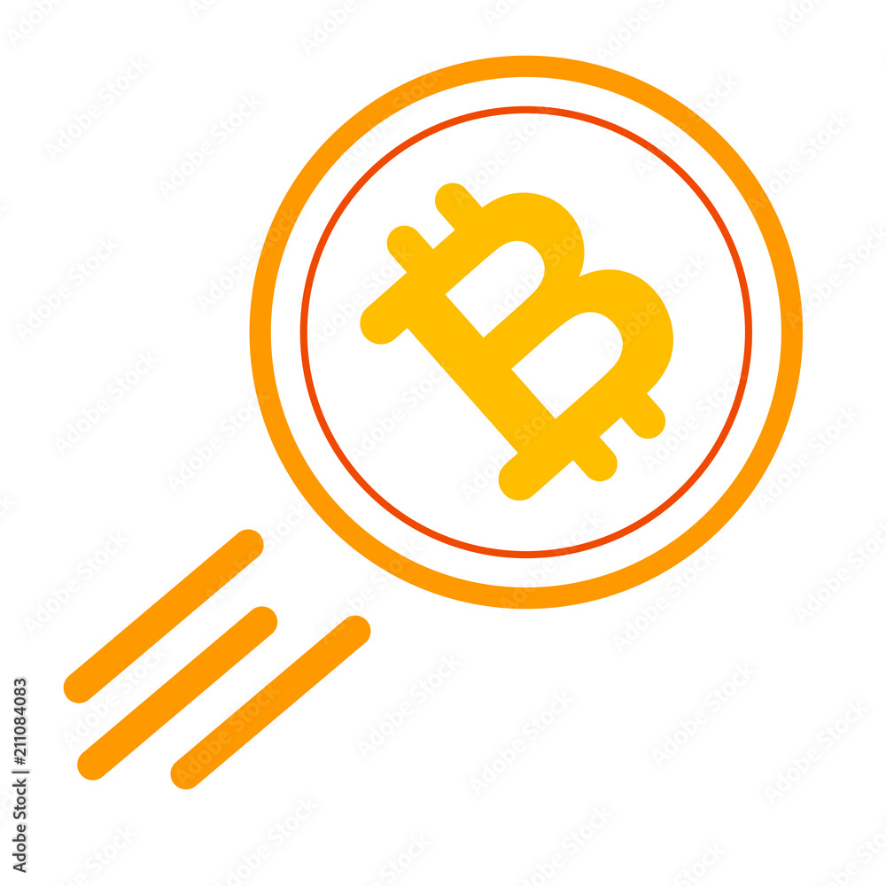 simple icon illustration fast raising or moving bitcoin simple icon illustration fast raising or moving bitcoin
