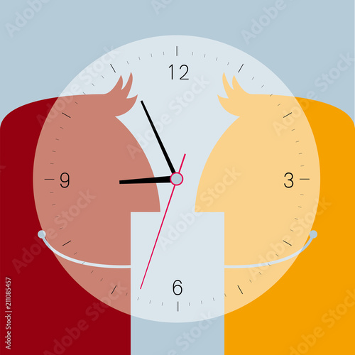 Face to face discussion, time concept design.