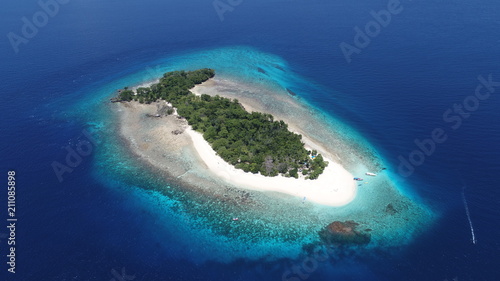 Aerial photography of Manado Lihaga Island, North Sulawesi, Indonesia