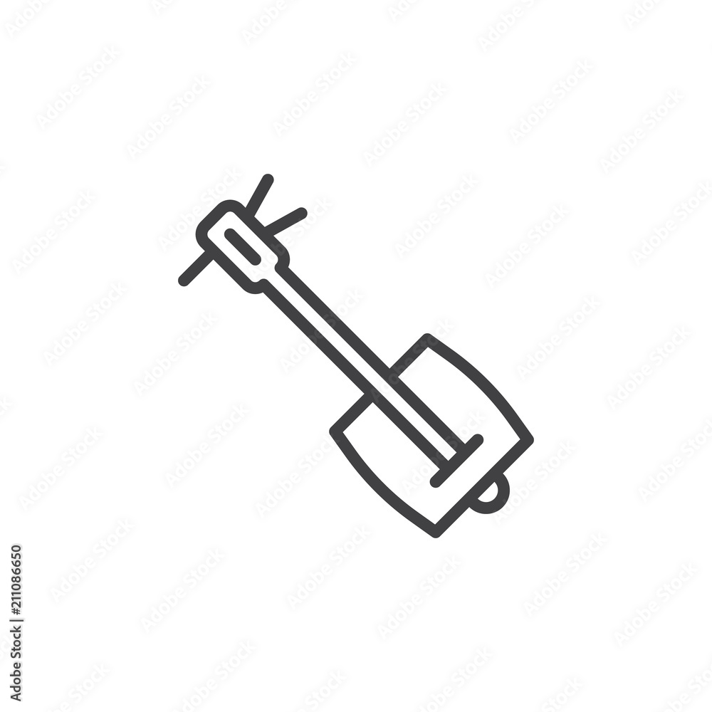 Shamisen music instrument outline icon. linear style sign for mobile concept and web design. Japanese string musical instrument samisen or sangen simple line vector icon. Symbol, logo illustration Shamisen music instrument outline icon. linear style sign for mobile concept and web design. Japanese string musical instrument samisen or sangen simple line vector icon. Symbol, logo illustration