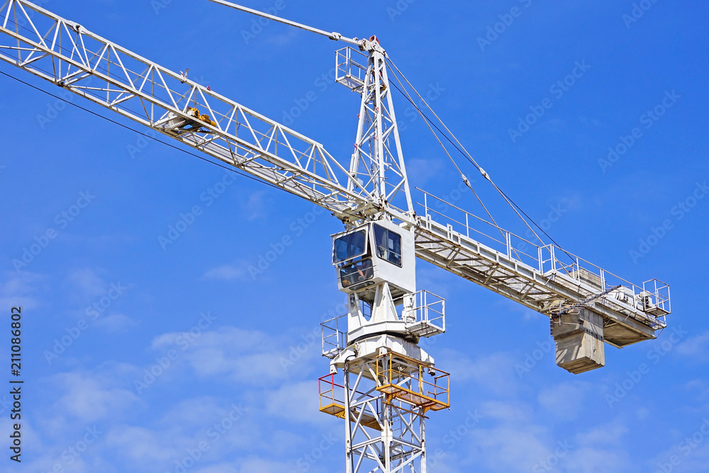 Tower crane at work in construction