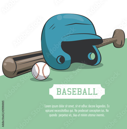Baseball sport poster with information vector illustration graphic design