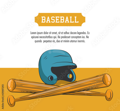 Baseball sport poster with information vector illustration graphic design