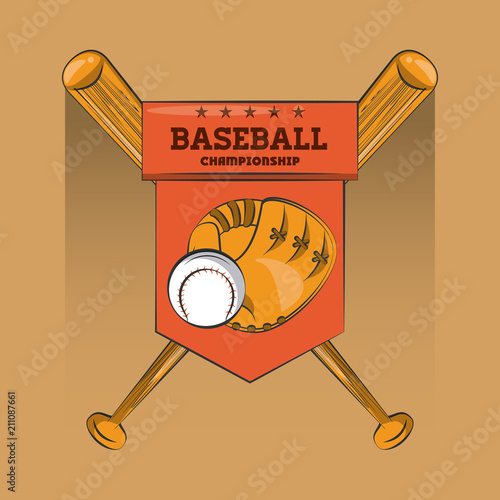 Baseball championship colorful emblem vector illustration graphic design