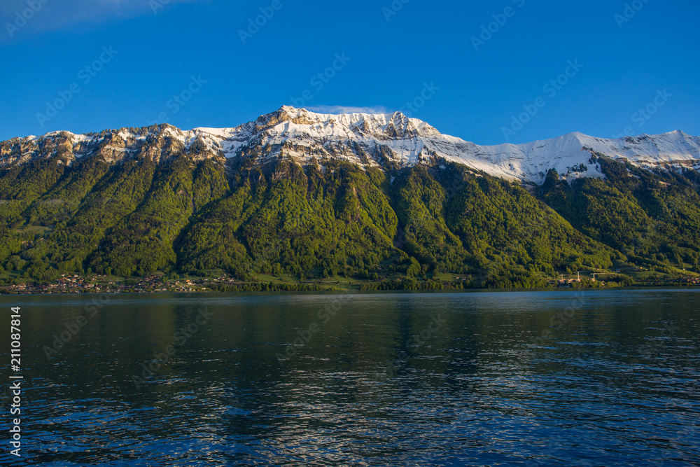 Peaks covered by snow in the morning Peaks covered by snow in the morning