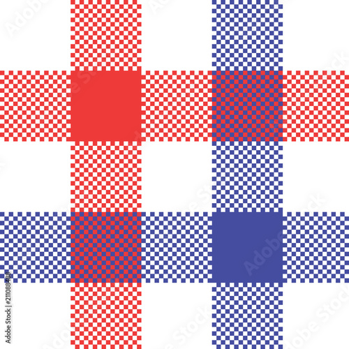 Tablecloth check pixel seamless pattern