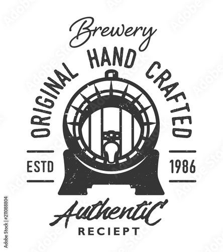 Vintage monochrome brewery logo