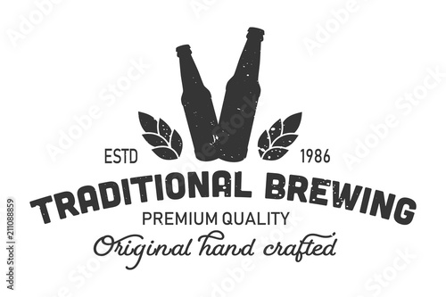 Vintage traditional brewing monochrome logo