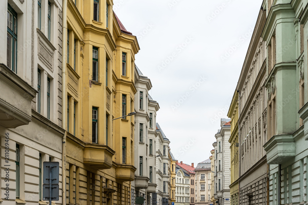 Old tenement houses in Ostrava, the Czech Republic