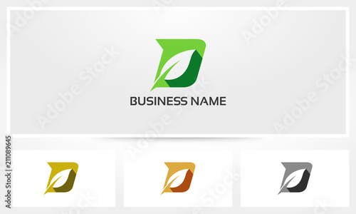 Letter D Leaf Environment Natural Logo