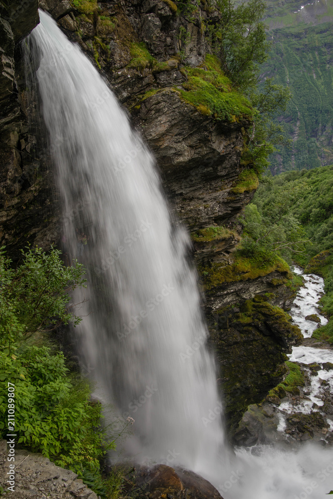 Waterfall view in Norway summer trip Waterfall view in Norway summer trip
